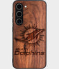 Best Wood Miami Dolphins Samsung Galaxy S25 Plus Case - Custom Engraved Cover - Engraved In Nature