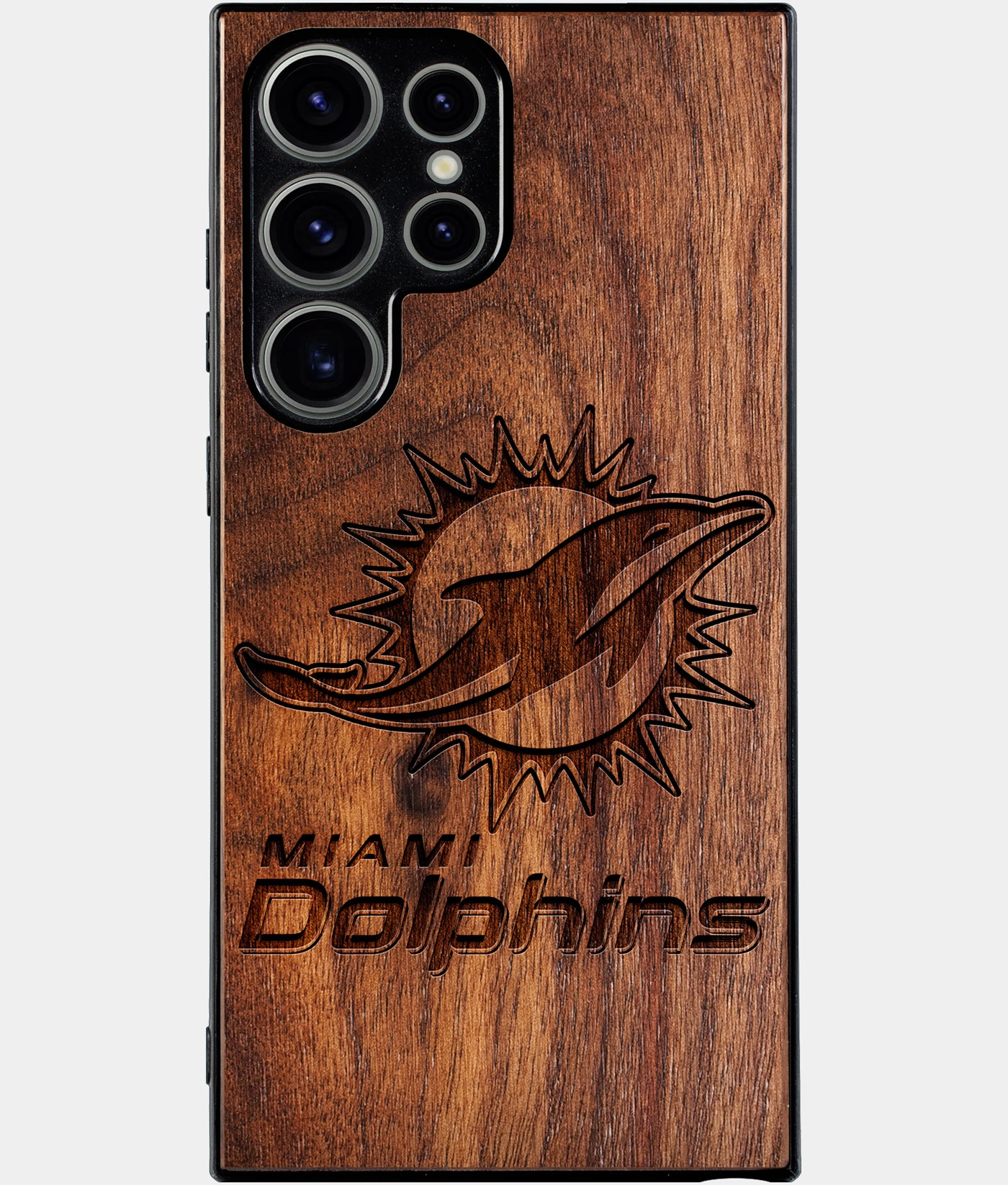 Best Wood Miami Dolphins Samsung Galaxy S25 Ultra Case - Custom Engraved Cover - Engraved In Nature