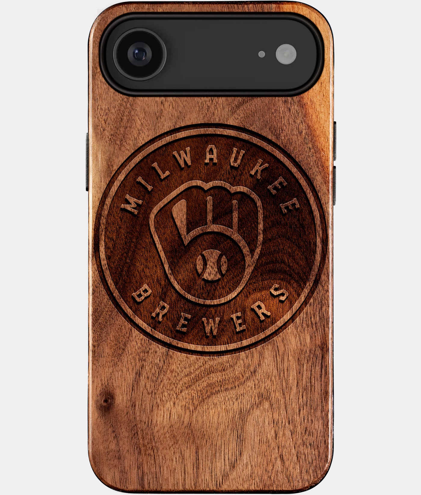 Eco-friendly Milwaukee Brewers iPhone 17 Air Case - Carved Wood Custom Milwaukee Brewers Gift For Him - Monogrammed Personalized iPhone 17 Air Cover By Engraved In Nature