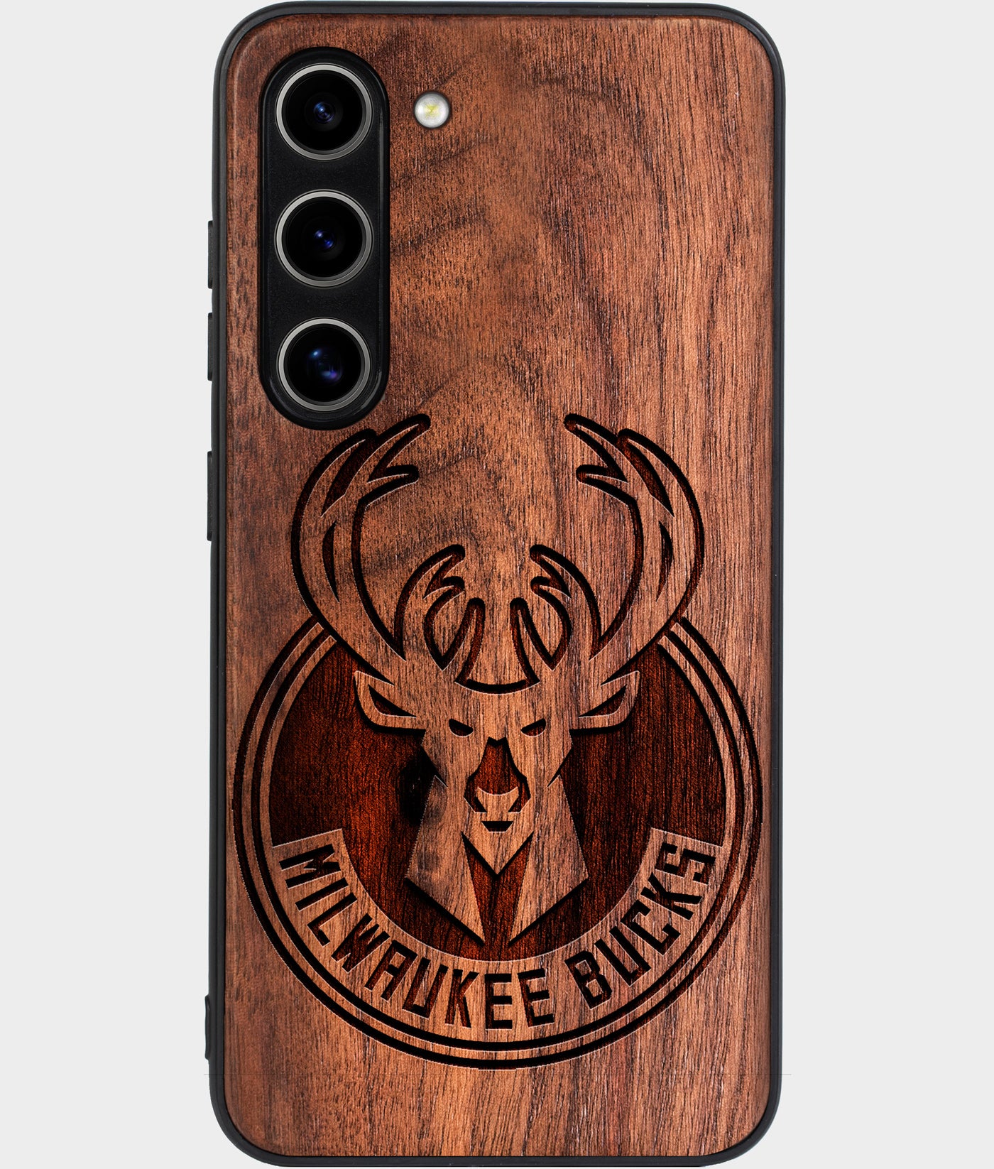 Best Wood Milwaukee Bucks Samsung Galaxy S25 Plus Case - Custom Engraved Cover - Engraved In Nature