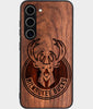 Best Wood Milwaukee Bucks Samsung Galaxy S25 Plus Case - Custom Engraved Cover - Engraved In Nature