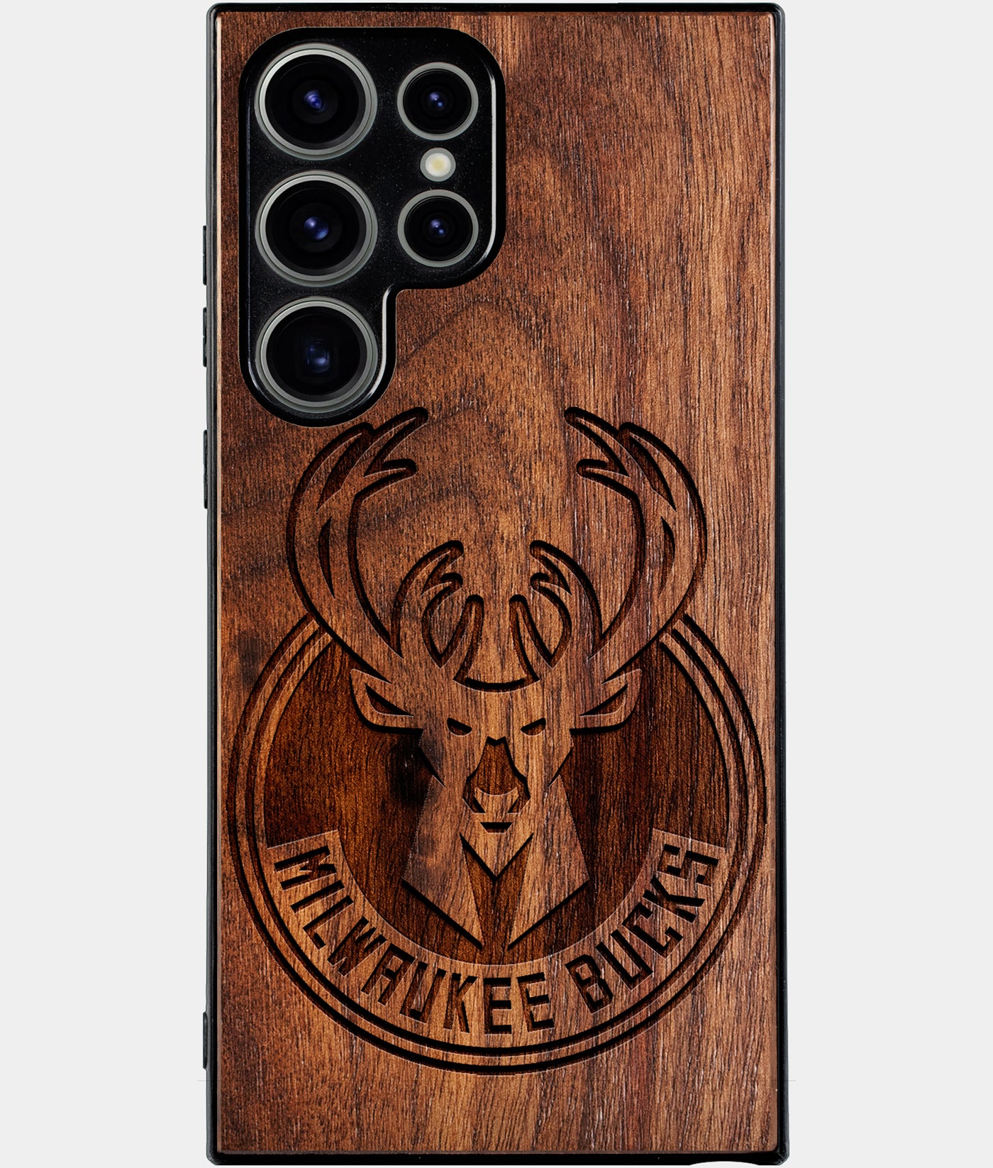 Best Wood Milwaukee Bucks Samsung Galaxy S25 Ultra Case - Custom Engraved Cover - Engraved In Nature