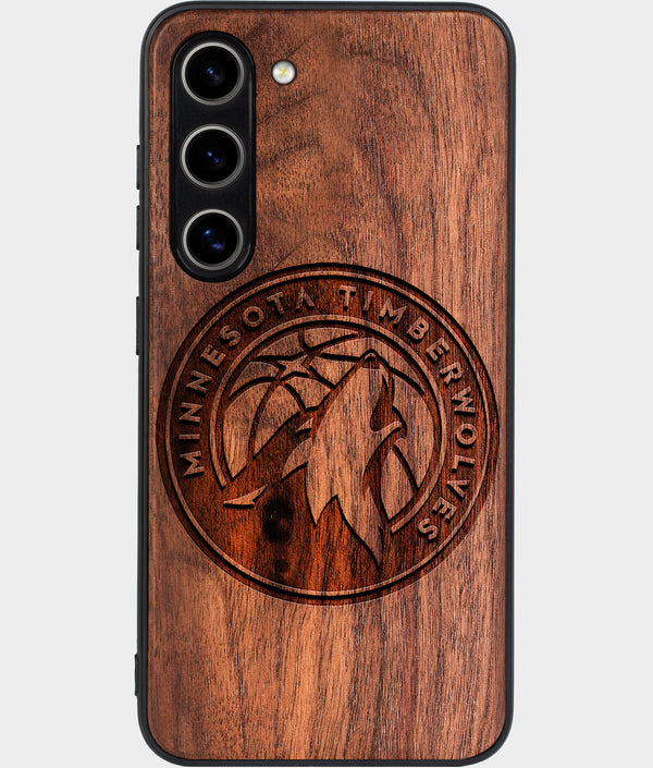 Best Wood Minnesota Timberwolves Galaxy S25 Case - Custom Engraved Cover - Engraved In Nature