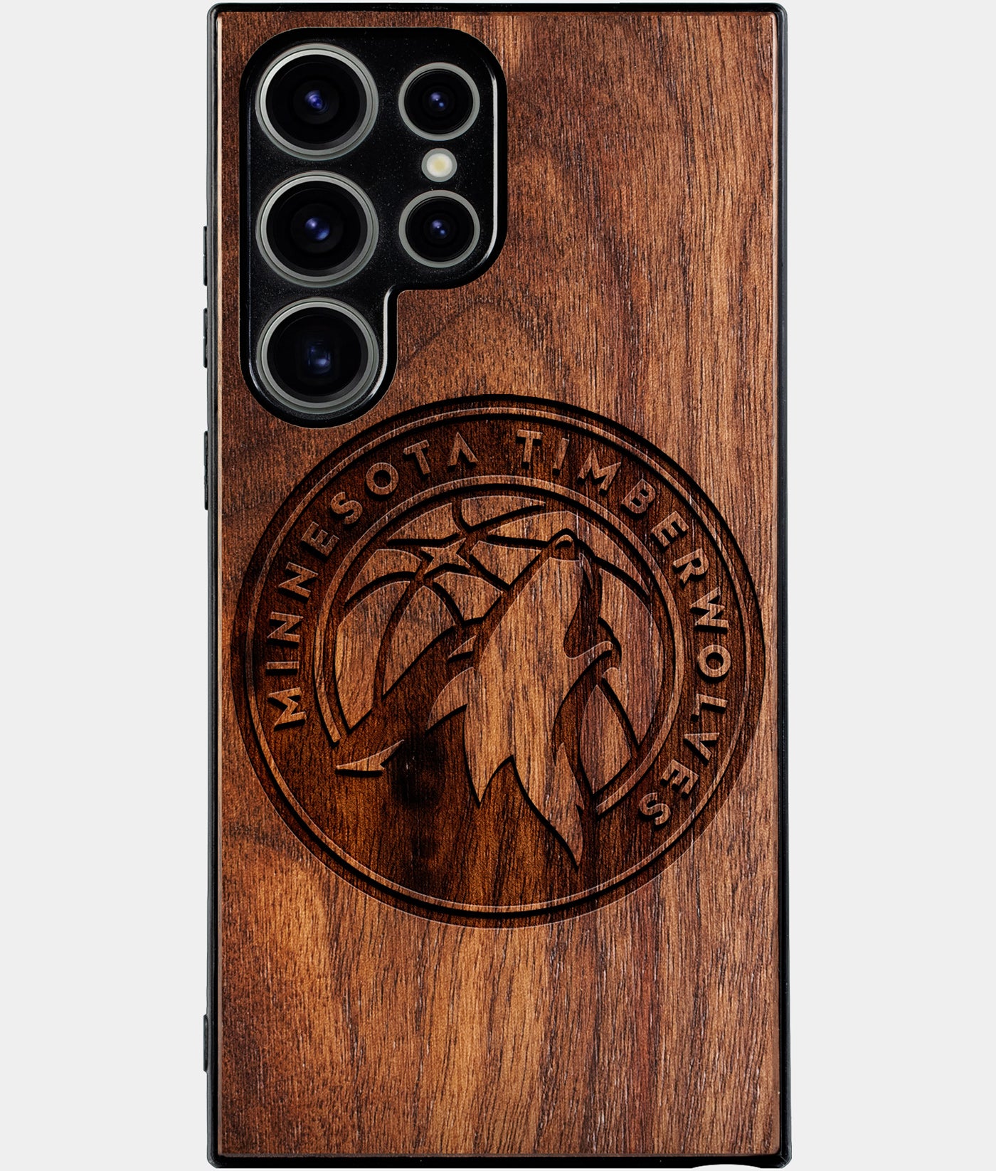 Best Wood Minnesota Timberwolves Samsung Galaxy S25 Ultra Case - Custom Engraved Cover - Engraved In Nature
