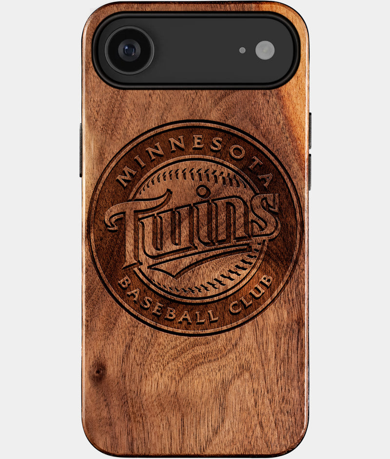 Eco-friendly Minnesota Twins iPhone 17 Air Case - Carved Wood Custom Minnesota Twins Gift For Him - Monogrammed Personalized iPhone 17 Air Cover By Engraved In Nature