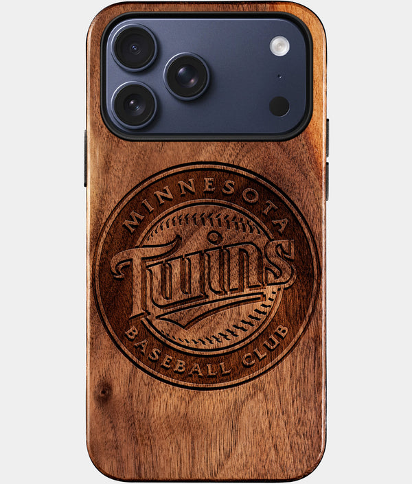 Custom Minnesota Twins iPhone 17/17 Pro/17 Pro Max/17 Air Case - Wood Twins Cover - Eco-friendly Minnesota Twins iPhone 17 Case - Carved Wood Custom Minnesota Twins Gift For Him - Monogrammed Personalized iPhone 17 Cover By Engraved In Nature