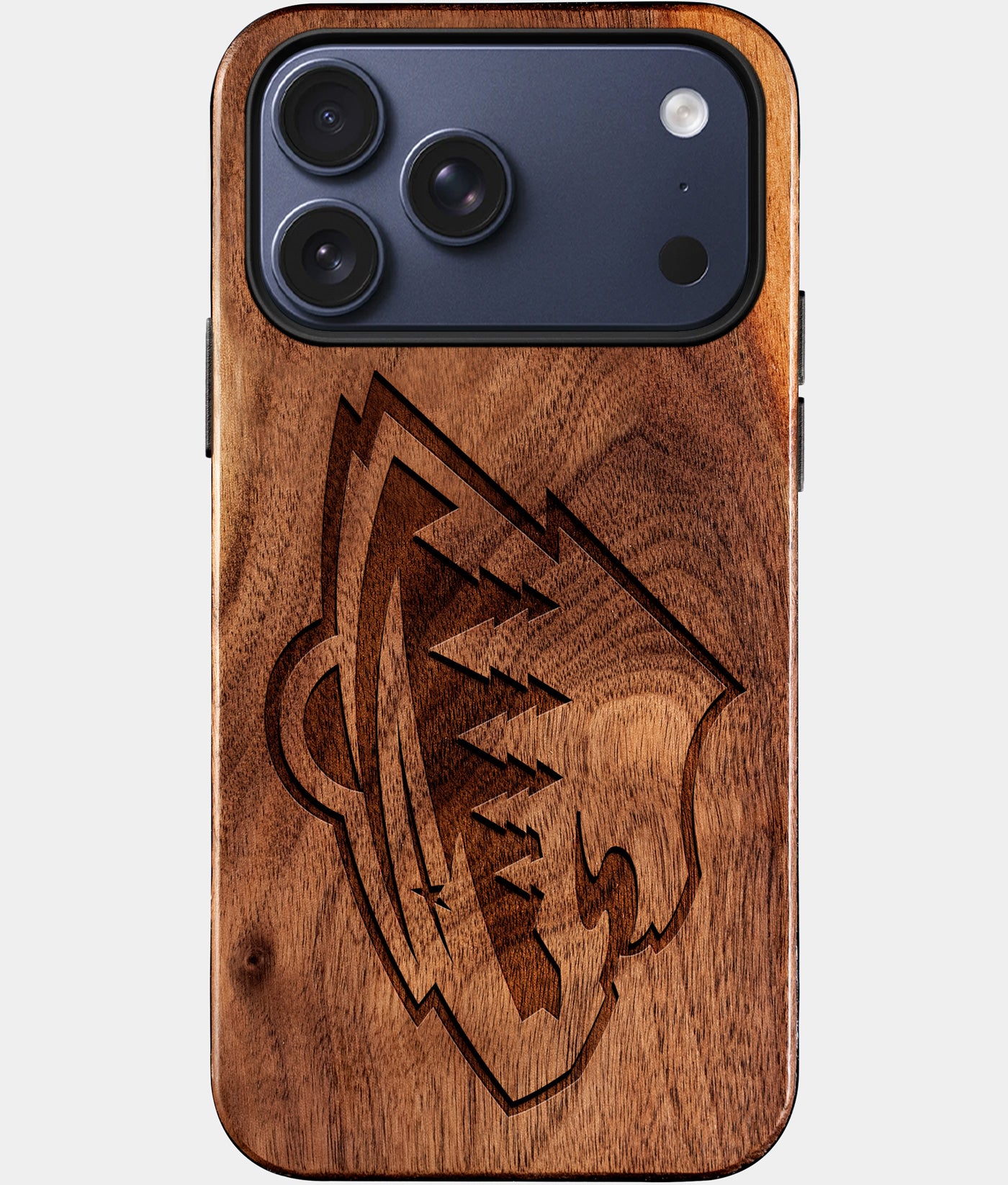 Eco-friendly Minnesota Wild iPhone 17 Pro Max Case - Carved Wood Custom Minnesota Wild Gift For Him - Monogrammed Personalized iPhone 17 Pro Max Cover By Engraved In Nature