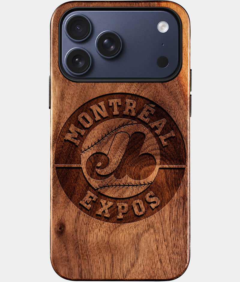 Custom Montreal Expos iPhone 17/17 Pro/17 Pro Max/17 Air Case - Wood Expos Cover - Eco-friendly Montreal Expos iPhone 17 Case - Carved Wood Custom Montreal Expos Gift For Him - Monogrammed Personalized iPhone 17 Cover By Engraved In Nature