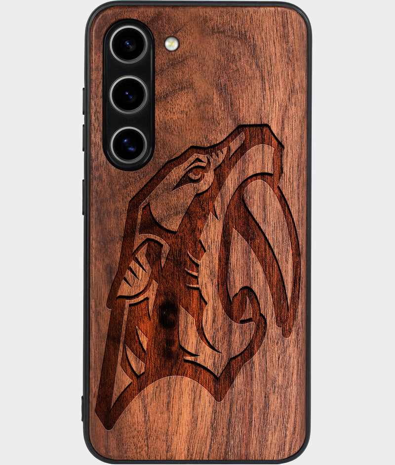 Best Wood Nashville Predators Samsung Galaxy S25 Plus Case - Custom Engraved Cover - Engraved In Nature