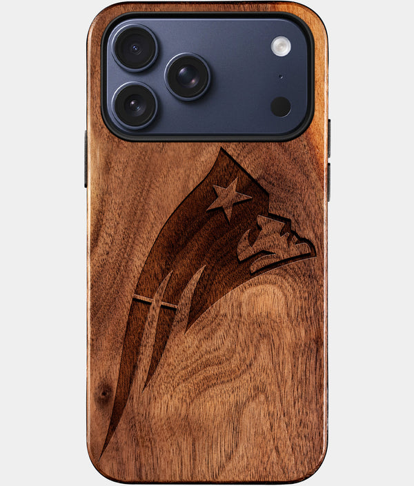 Custom New England Patriots iPhone 17/17 Pro/17 Pro Max/17 Air Case - Wood Patriots Cover - Eco-friendly New England Patriots iPhone 17 Case - Carved Wood Custom New England Patriots Gift For Him - Monogrammed Personalized iPhone 17 Cover By Engraved In Nature