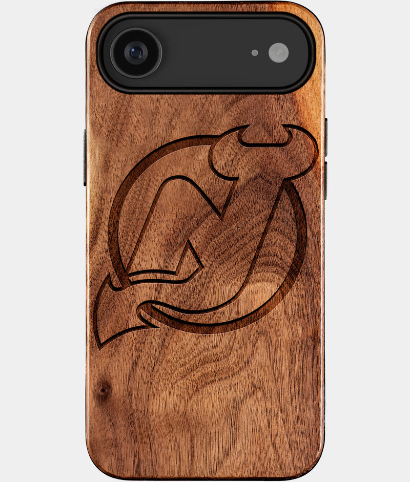 Eco-friendly New Jersey Devils iPhone 17 Air Case - Carved Wood Custom New Jersey Devils Gift For Him - Monogrammed Personalized iPhone 17 Air Cover By Engraved In Nature