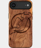 Eco-friendly New Jersey Devils iPhone 17 Air Case - Carved Wood Custom New Jersey Devils Gift For Him - Monogrammed Personalized iPhone 17 Air Cover By Engraved In Nature