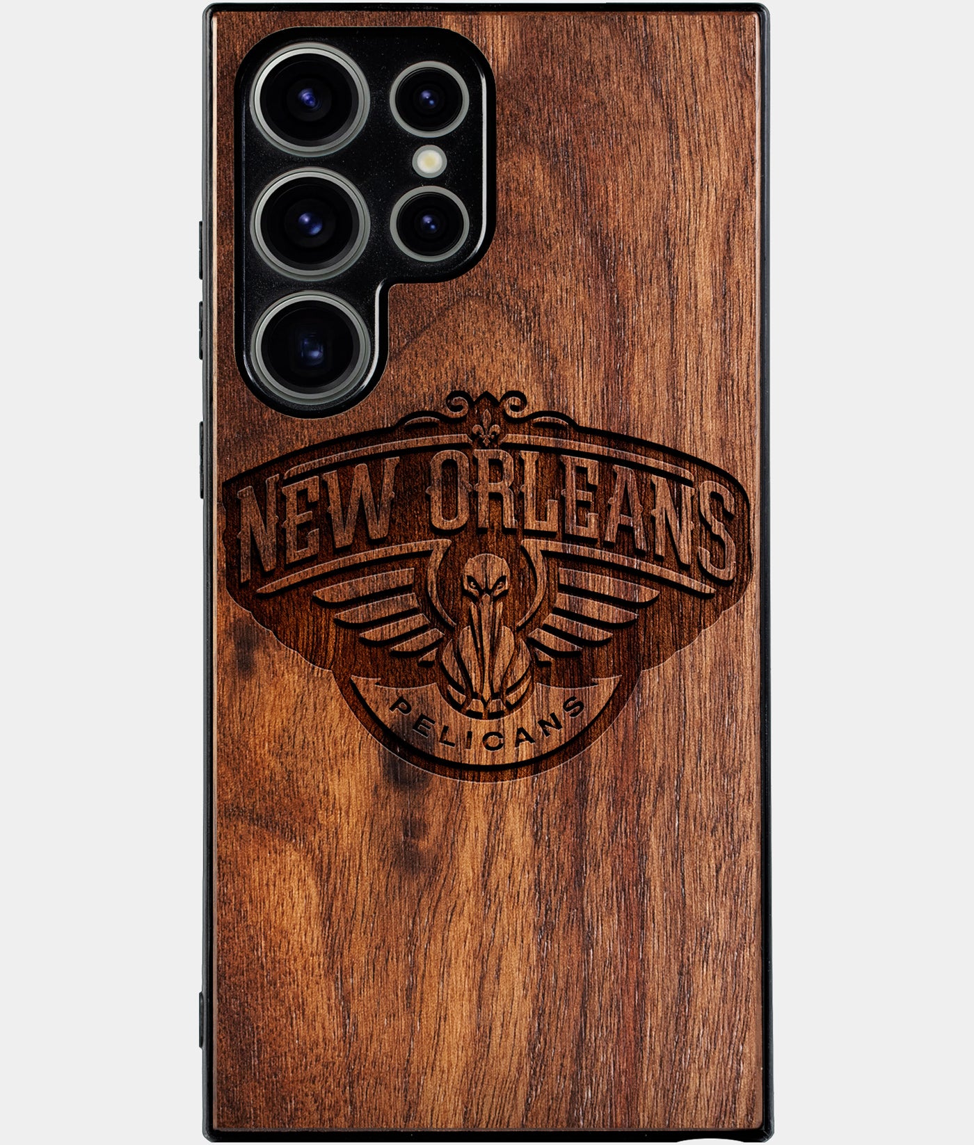 Best Wood New Orleans Pelicans Samsung Galaxy S25 Ultra Case - Custom Engraved Cover - Engraved In Nature