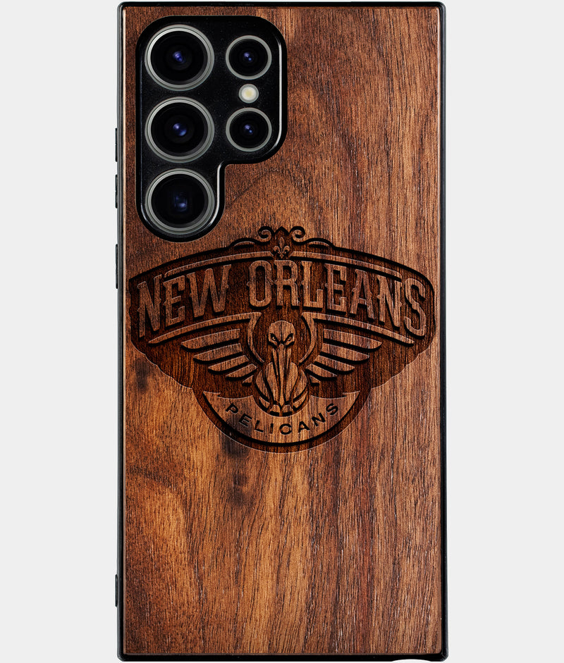 Best Wood New Orleans Pelicans Samsung Galaxy S25 Ultra Case - Custom Engraved Cover - Engraved In Nature