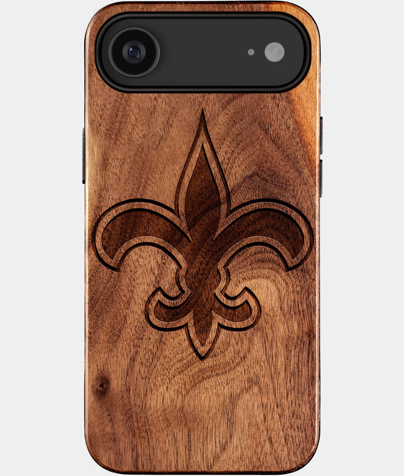 Eco-friendly New Orleans Saints iPhone 17 Air Case - Carved Wood Custom New Orleans Saints Gift For Him - Monogrammed Personalized iPhone 17 Air Cover By Engraved In Nature