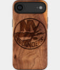 Eco-friendly New York Islanders iPhone 17 Air Case - Carved Wood Custom New York Islanders Gift For Him - Monogrammed Personalized iPhone 17 Air Cover By Engraved In Nature