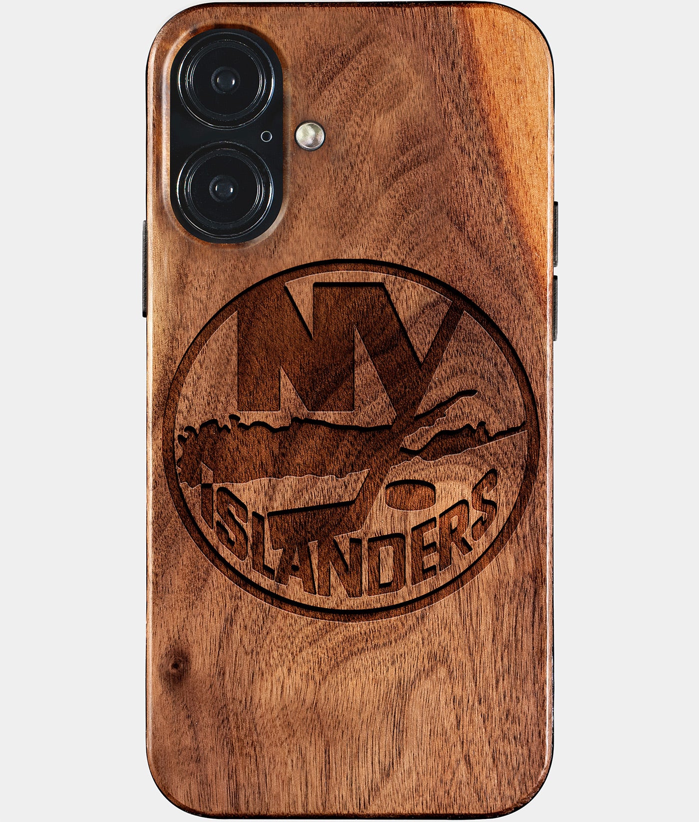 Eco-friendly New York Islanders iPhone 17 Case - Carved Wood Custom New York Islanders Gift For Him - Monogrammed Personalized iPhone 17 Cover By Engraved In Nature