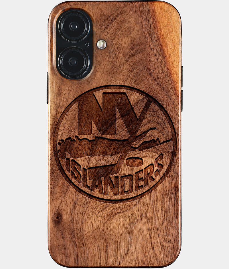 Eco-friendly New York Islanders iPhone 17 Case - Carved Wood Custom New York Islanders Gift For Him - Monogrammed Personalized iPhone 17 Cover By Engraved In Nature