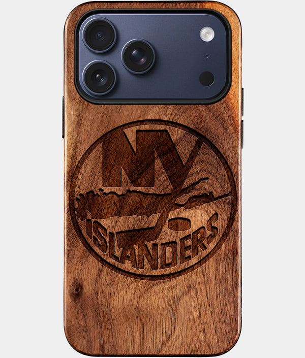 Custom New York Islanders iPhone 17/17 Pro/17 Pro Max/17 Air Case - Wood Islanders Cover - Eco-friendly New York Islanders iPhone 17 Case - Carved Wood Custom New York Islanders Gift For Him - Monogrammed Personalized iPhone 17 Cover By Engraved In Nature