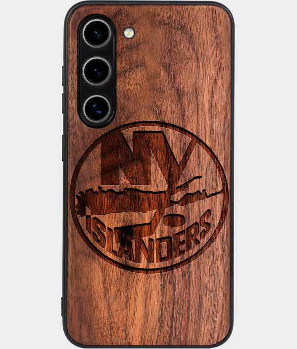 Best Wood New York Islanders Galaxy S25 Case - Custom Engraved Cover - Engraved In Nature