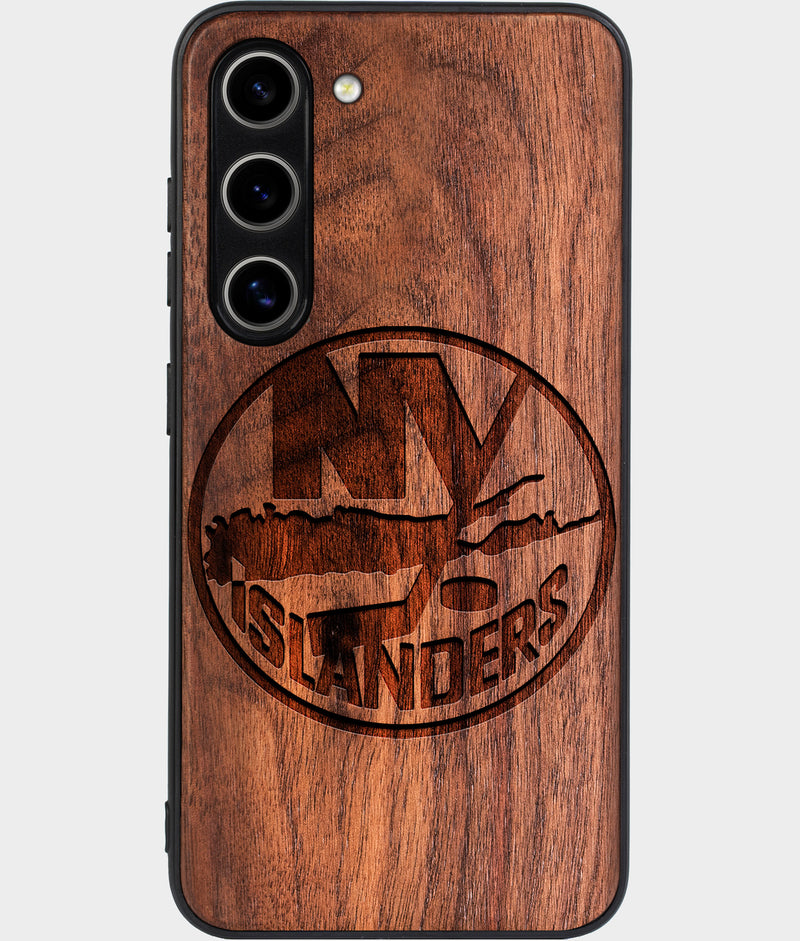 Best Wood New York Islanders Galaxy S25 Case - Custom Engraved Cover - Engraved In Nature