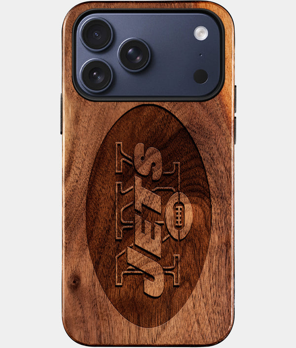 Custom New York Jets iPhone 17/17 Pro/17 Pro Max/17 Air Case - Wood Jets Cover - Eco-friendly New York Jets iPhone 17 Case - Carved Wood Custom New York Jets Gift For Him - Monogrammed Personalized iPhone 17 Cover By Engraved In Nature