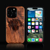 Custom New York Knicks iPhone 16/16 Pro/16 Pro Max/16 Plus Case - Carved Wood Knicks Cover