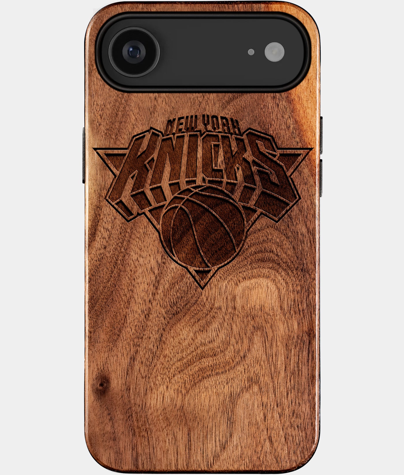 Eco-friendly New York Knicks iPhone 17 Air Case - Carved Wood Custom New York Knicks Gift For Him - Monogrammed Personalized iPhone 17 Air Cover By Engraved In Nature