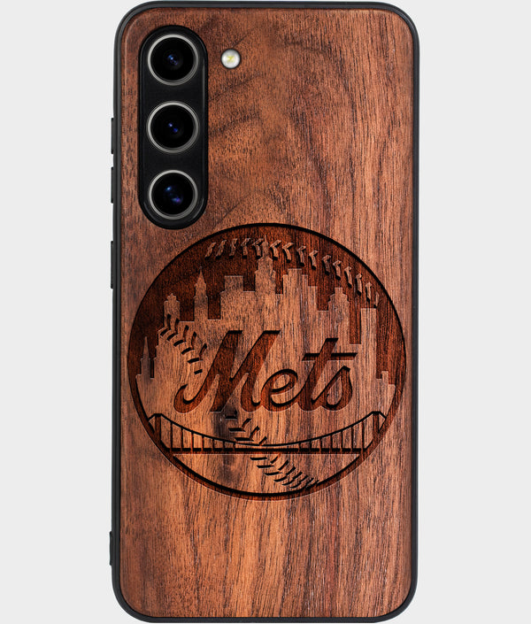 Best Wood New York Mets Galaxy S25 Case - Custom Engraved Cover - Engraved In Nature
