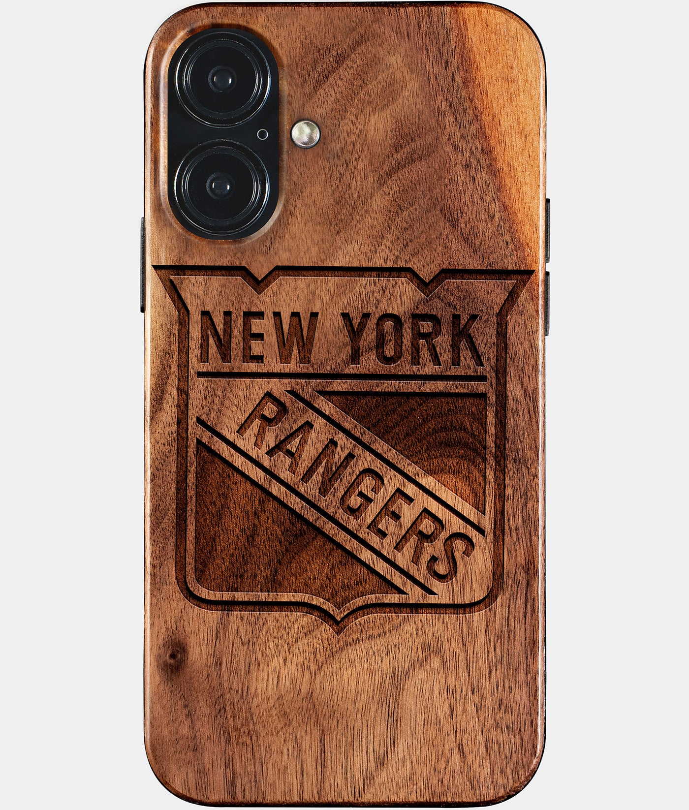 Eco-friendly New York Rangers iPhone 17 Case - Carved Wood Custom New York Rangers Gift For Him - Monogrammed Personalized iPhone 17 Cover By Engraved In Nature