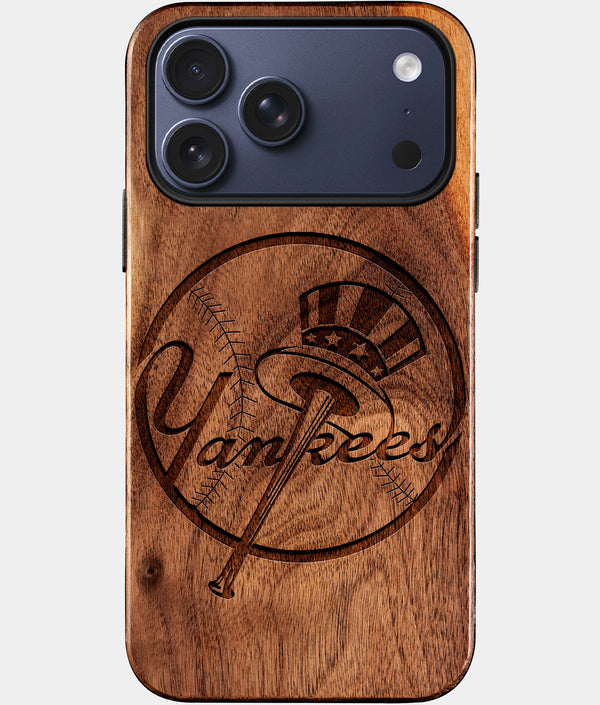 Custom New York Yankees iPhone 17/17 Pro/17 Pro Max/17 Air Case - Wood Yankees Cover - Eco-friendly New York Yankees iPhone 17 Case - Carved Wood Custom New York Yankees Gift For Him - Monogrammed Personalized iPhone 17 Cover By Engraved In Nature