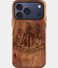 Eco-friendly Newcastle United FC iPhone 17 Pro Case - Carved Wood Custom Newcastle United FC Gift For Him - Monogrammed Personalized iPhone 17 Pro Cover By Engraved In Nature