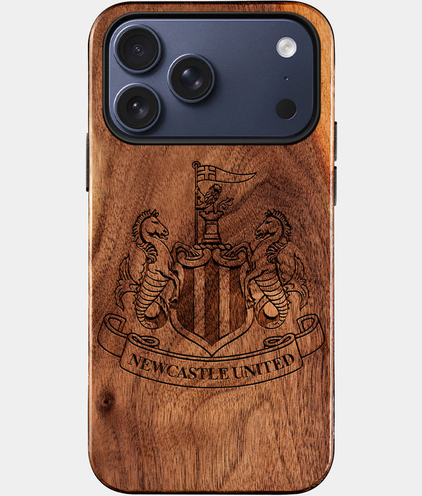 Custom Newcastle United F.C. iPhone 17/17 Pro/17 Pro Max/17 Air Case - Wood Newcastle United FC Cover - Eco-friendly Newcastle United FC iPhone 17 Case - Carved Wood Custom Newcastle United FC Gift For Him - Monogrammed Personalized iPhone 17 Cover By Engraved In Nature