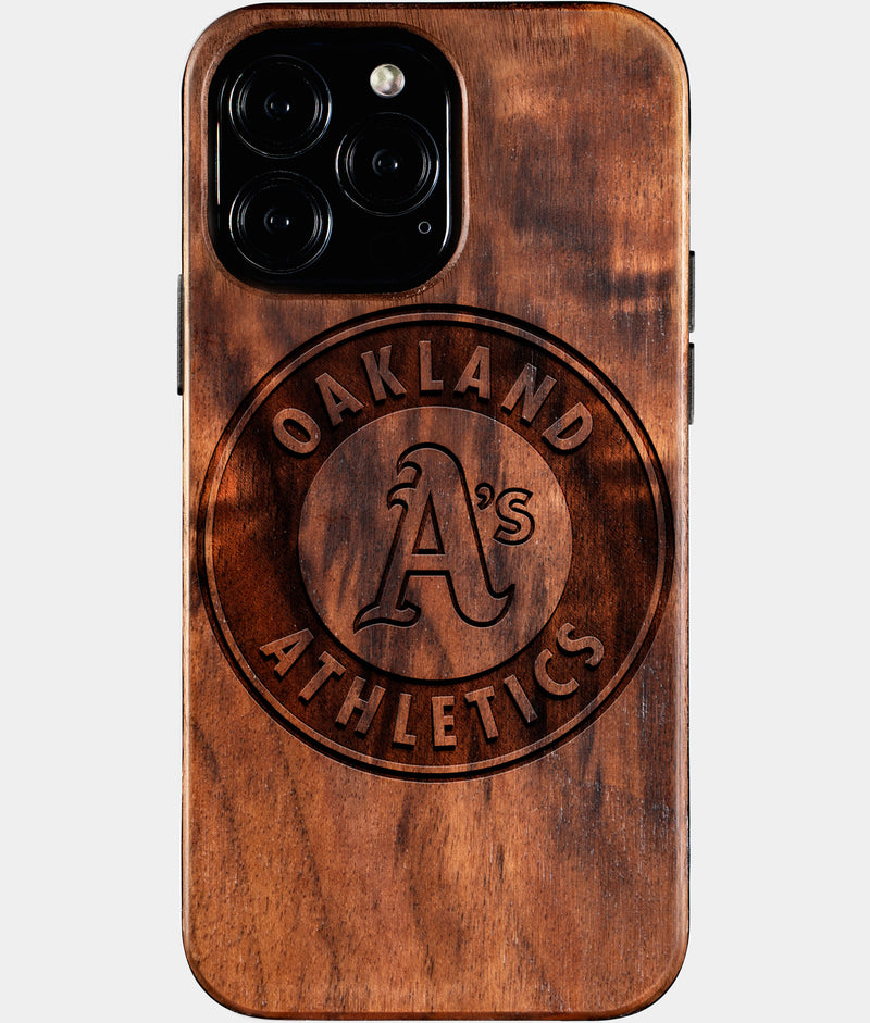 Custom Oakland Athletics iPhone 16/16 Pro/16 Pro Max/16 Plus Case - Wood Athletics Cover - Eco-friendly Oakland Athletics iPhone 16 Case - Carved Wood Custom Oakland Athletics Gift For Him - Monogrammed Personalized iPhone 16 Cover By Engraved In Nature