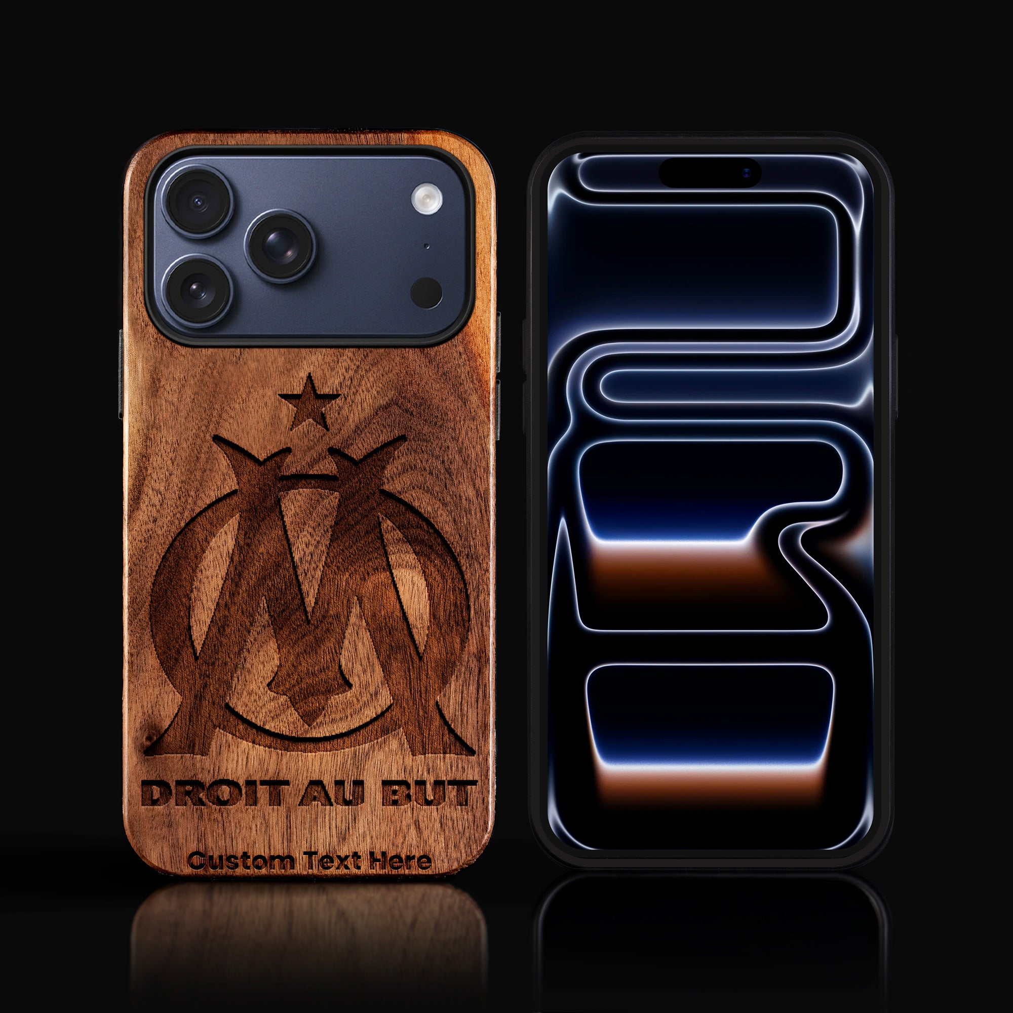 Custom Olympique De Marseille iPhone 17/17 Pro/17 Pro Max/17 Air Case - Carved Wood Olympique De Marseille Cover