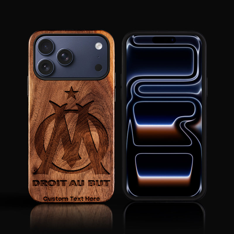 Custom Olympique De Marseille iPhone 17/17 Pro/17 Pro Max/17 Air Case - Carved Wood Olympique De Marseille Cover