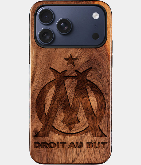 Custom Olympique De Marseille iPhone 17/17 Pro/17 Pro Max/17 Air Case - Wood Olympique De Marseille Cover - Eco-friendly Olympique De Marseille iPhone 17 Case - Carved Wood Custom Olympique De Marseille Gift For Him - Monogrammed Personalized iPhone 17 Cover By Engraved In Nature