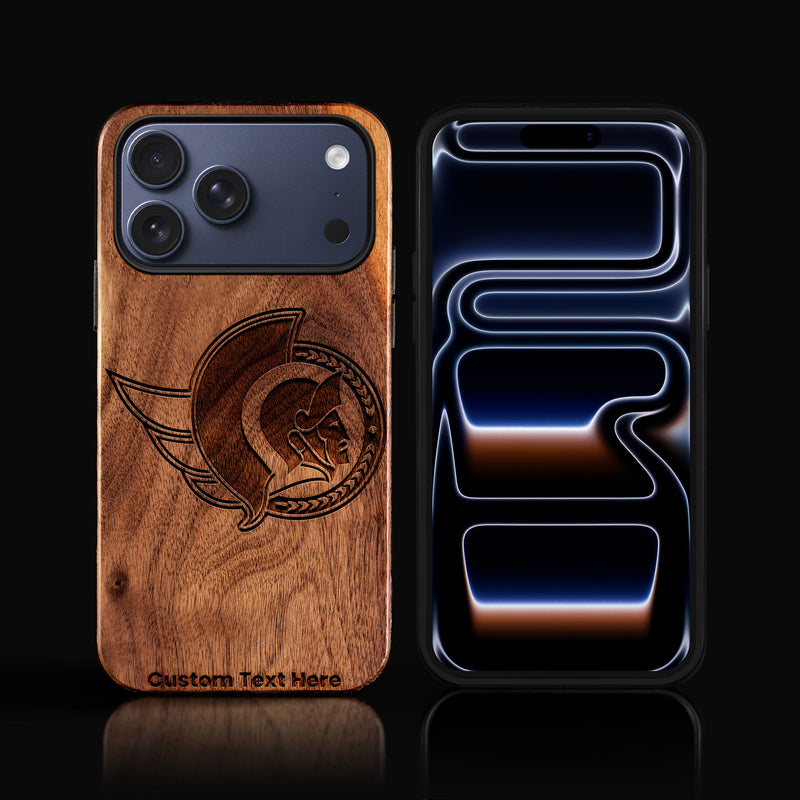 Custom Ottawa Senators iPhone 17/17 Pro/17 Pro Max/17 Air Case - Carved Wood Senators Cover