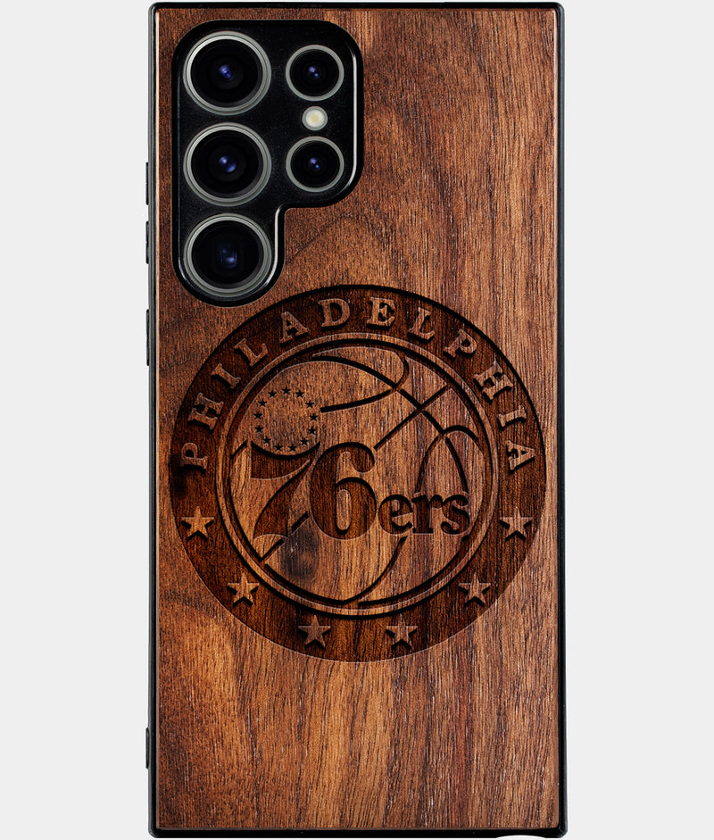 Best Wood Philadelphia 76Ers Samsung Galaxy S25 Ultra Case - Custom Engraved Cover - Engraved In Nature