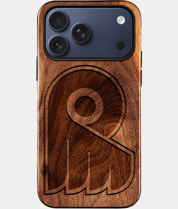 Custom Philadelphia Flyers iPhone 17/17 Pro/17 Pro Max/17 Air Case - Wood Flyers Cover - Eco-friendly Philadelphia Flyers iPhone 17 Case - Carved Wood Custom Philadelphia Flyers Gift For Him - Monogrammed Personalized iPhone 17 Cover By Engraved In Nature