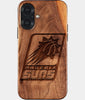 Eco-friendly Phoenix Suns iPhone 17 Case - Carved Wood Custom Phoenix Suns Gift For Him - Monogrammed Personalized iPhone 17 Cover By Engraved In Nature