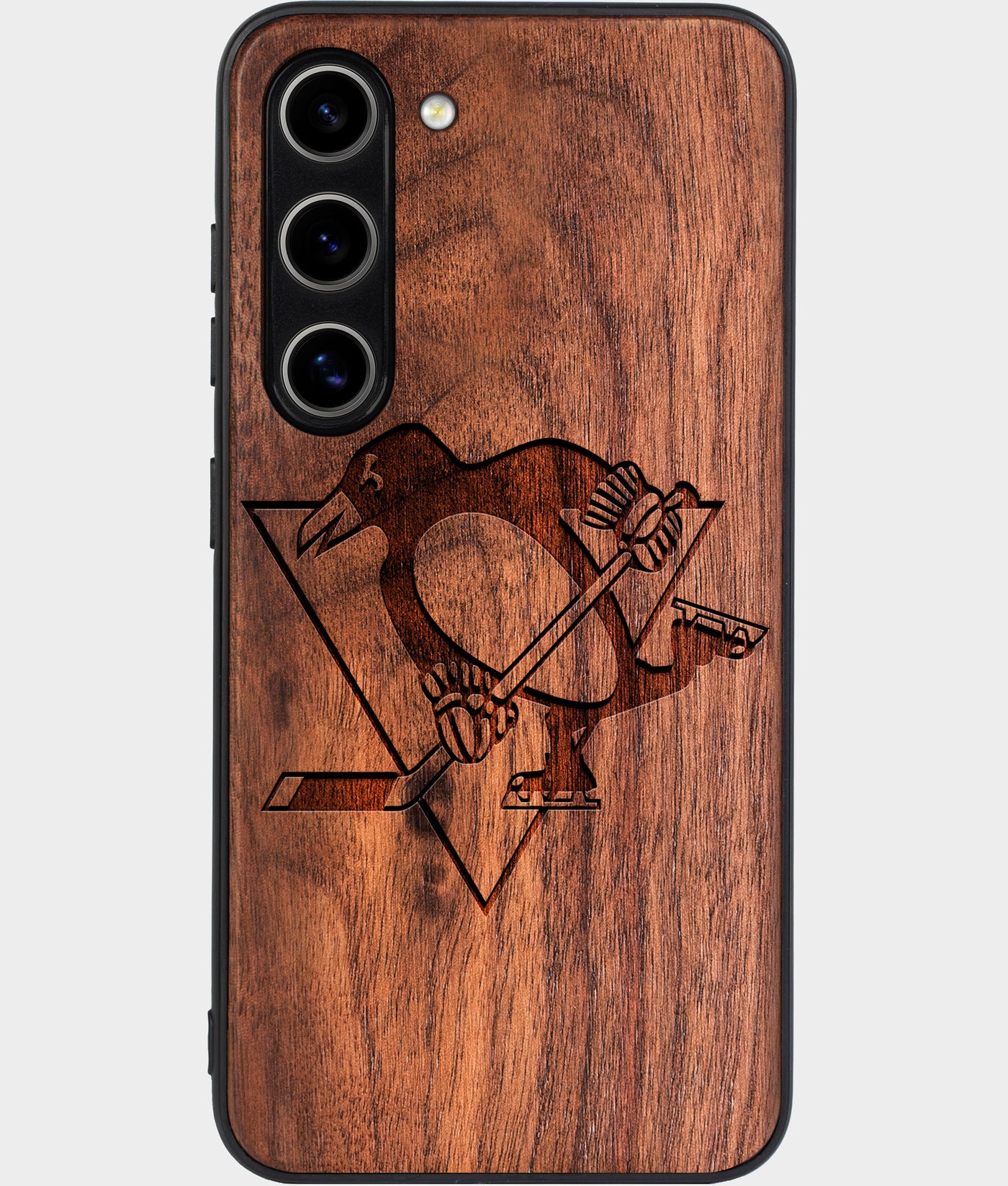 Best Wood Pittsburgh Penguins Galaxy S25 Case - Custom Engraved Cover - Engraved In Nature