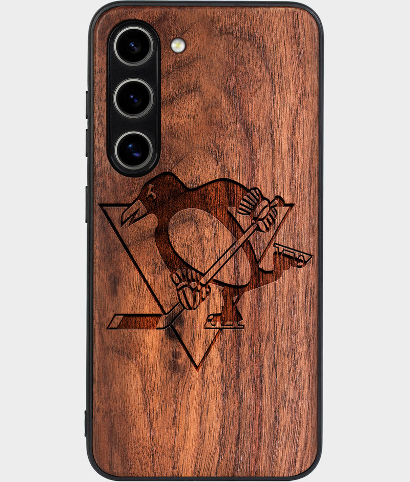 Best Wood Pittsburgh Penguins Galaxy S25 Case - Custom Engraved Cover - Engraved In Nature