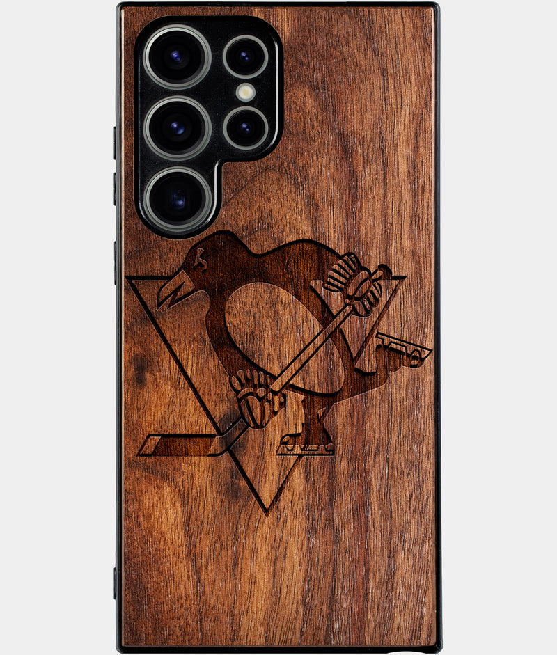 Best Wood Pittsburgh Penguins Samsung Galaxy S25 Ultra Case - Custom Engraved Cover - Engraved In Nature