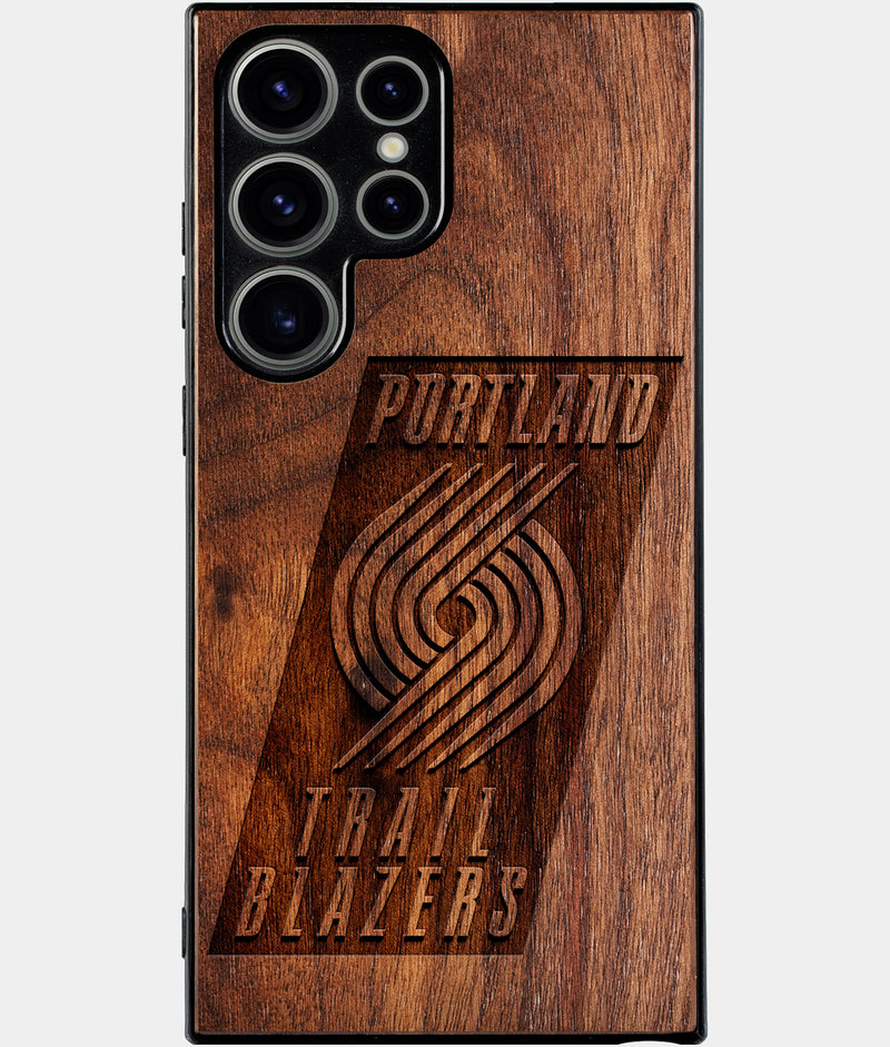 Best Wood Portland Trail Blazers Samsung Galaxy S25 Ultra Case - Custom Engraved Cover - Engraved In Nature