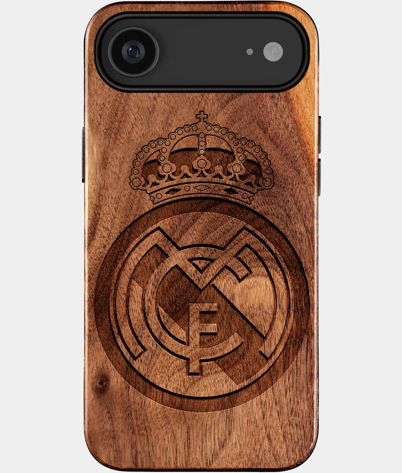 Eco-friendly Real Madrid Cf iPhone 17 Air Case - Carved Wood Custom Real Madrid Cf Gift For Him - Monogrammed Personalized iPhone 17 Air Cover By Engraved In Nature
