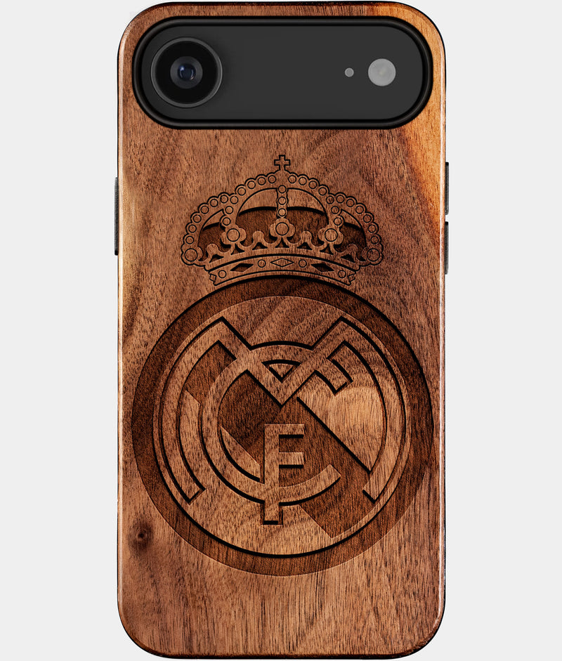 Eco-friendly Real Madrid Cf iPhone 17 Air Case - Carved Wood Custom Real Madrid Cf Gift For Him - Monogrammed Personalized iPhone 17 Air Cover By Engraved In Nature
