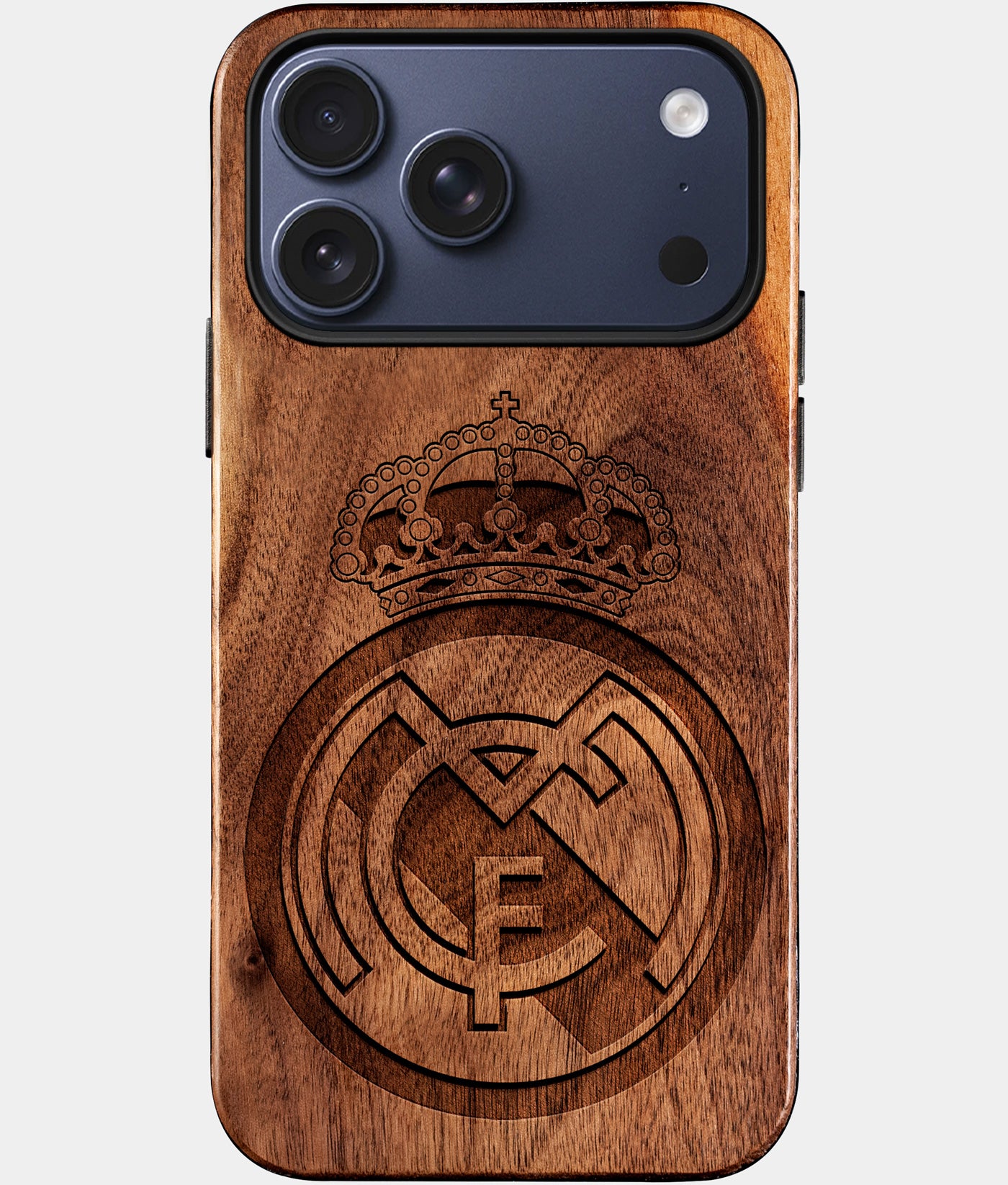 Eco-friendly Real Madrid Cf iPhone 17 Pro Max Case - Carved Wood Custom Real Madrid Cf Gift For Him - Monogrammed Personalized iPhone 17 Pro Max Cover By Engraved In Nature