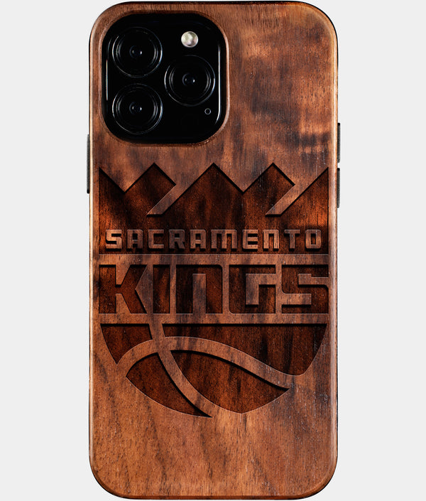 Custom Sacramento Kings iPhone 16/16 Pro/16 Pro Max/16 Plus Case - Wood Kings Cover - Eco-friendly Sacramento Kings iPhone 16 Case - Carved Wood Custom Sacramento Kings Gift For Him - Monogrammed Personalized iPhone 16 Cover By Engraved In Nature