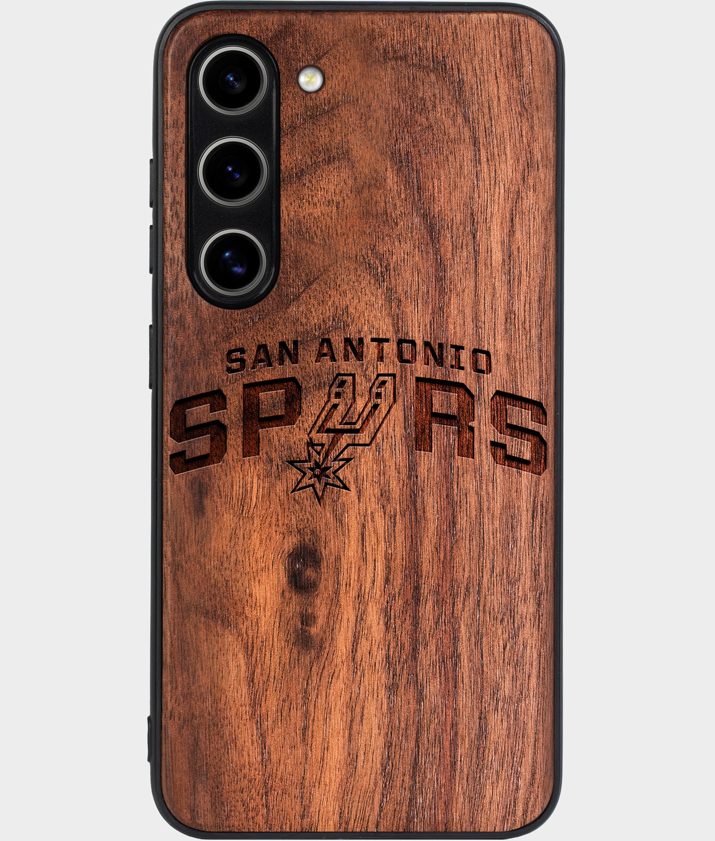 Best Wood San Antonio Spurs Samsung Galaxy S25 Plus Case - Custom Engraved Cover - Engraved In Nature